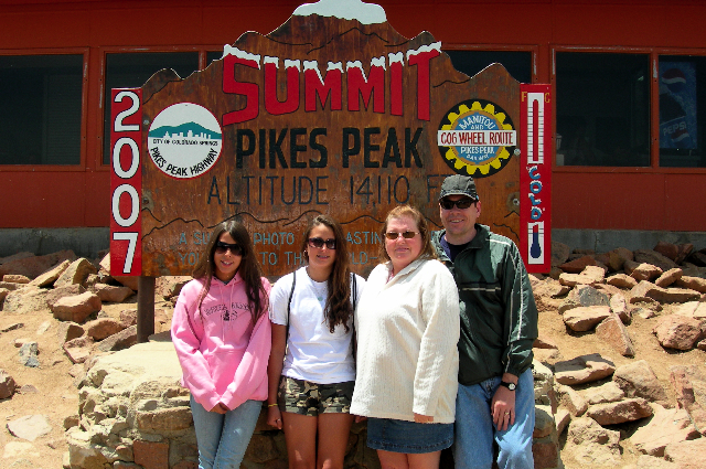 At the summit of Pike's Peak